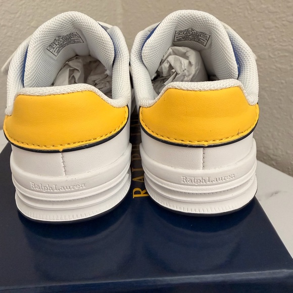 Ralph Lauren White Sneakers with Multicolor POLO Embroidery SIZE 9 (little boys) - Picture 4 of 5